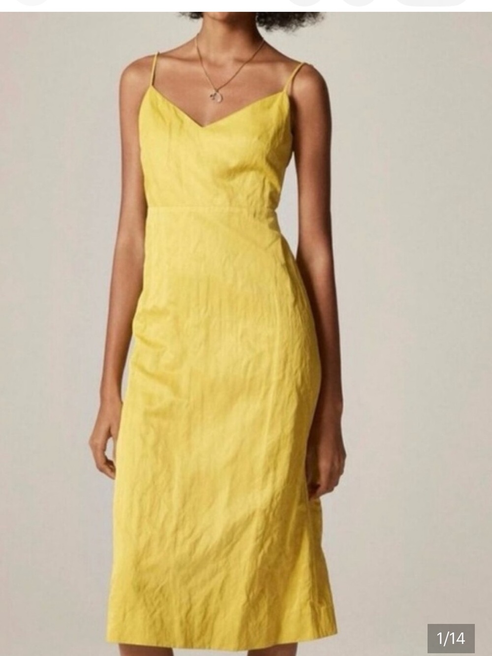 NWT J. Crew Yellow Natasha Midi Dress Memory Poplin